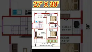 27 X 30 House Plans || North Facing 27X30 House Plan || 27 by 30 Home Design