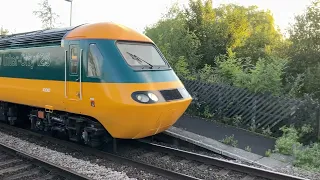 Cross Country HST 43007 in its new livery leads 43184 away from Tamworth 1E63 16/8/23 19:42pm