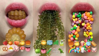 asmr 10 MINUTES FOR SLEEP EMOJI FOOD CHALLENGE 2 mukbang eating sounds