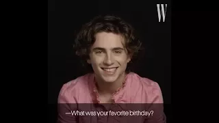 Timothée Chalamet about his birthday, first kiss and favourite childhood toy(Reuploaded)