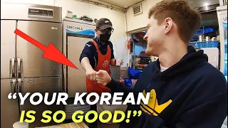 White Guy Orders in Fluent Korean at a Korean Market: Koreans React