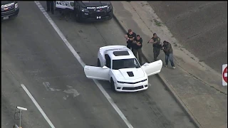 Chevy Camaro with 'Scream' masks bandits lead police chase