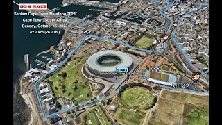 Sanlam Cape Town Marathon 2023: fly over the marathon 3D course map!  Updated version!