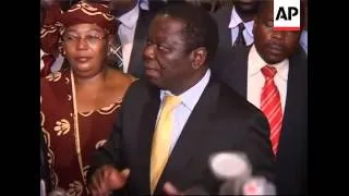 Opposition leader Morgan Tsvangirai's reaction to power-sharing deal