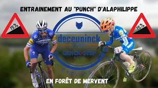 Entrainement en forêt de Mervent, dans des pentes jusqu' à 15%.    Alaphilippe Style