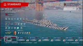 World of Warships - Tier 7 German Destroyer : Z23 with commentary