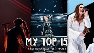 🇸🇪 Eurovision 2024 | My Top 15 (First Rehearsals - Semi Final 1)