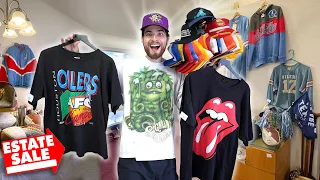 THE BEST ESTATE SALE EVER! Band Tees & Vintage Snapback Haul!