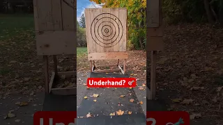 Any underhand enjoyers out there? #trickshots #axethrowing #axe #watl #bullseye