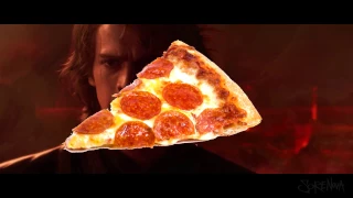 anakin and obi wan FIGHT but its over pizza and better than canon