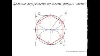 Деление окружности на 6 частей