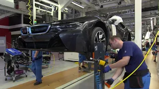 Финальная сборка автомобилей BMW i8 на заводе БМВ