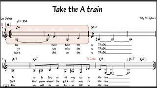 Take the A Train - Lead Sheet (melody + comp, C Major)