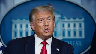 President Donald Trump holds a news conference at the White House