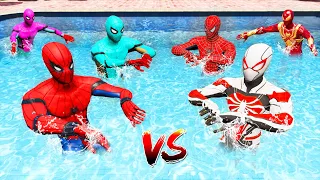 GTA 5 Water Ragdolls Rainbow Spiderman vs Team Spiderman Jumps Fails (Euphoria Physic) #2