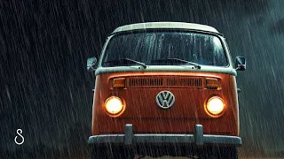 Rain On VW Camper With Thunder💧Black Screen | 12 Hours | Sleep In Series