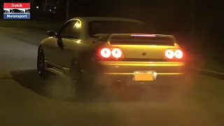 Nissan Skyline R33 w/ HKS Hi-Power Exhaust - Flybys & Raw Sounds at Night!