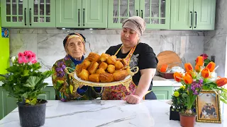 Grandma Making Crispy Custard Doughnuts