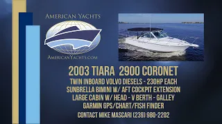 SOLD - 2003 29' Tiara 2900 Coronet By American Yachts