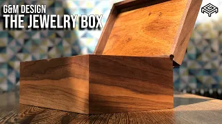 Walnut Jewelry Box with Wood Hinge & Continuous Grain | Woodworking