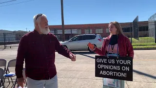 Man compares abortion to slavery.