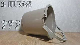 3 IDEAS WITH OLD PLASTIC BUCKETS, what to do with a plastic bucket, reuse garbage