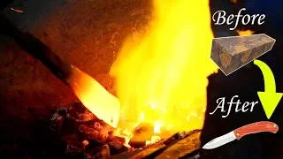 Primitive Technology: Making Handmade Hunting Knife in Ancient Technology!