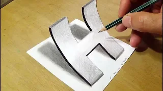 Drawing Letter H with Graphite Pencil - 3D Trick Art by Vamos