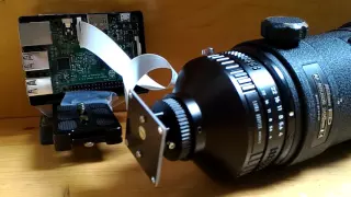 Pi telecamera - WaveShare Raspberry Pi Camera module connect to Nikkor AF 300mm/f4 tele lens