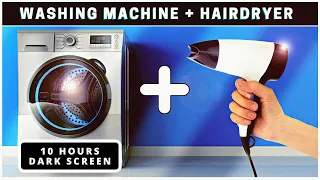 ★ 10 hours Washing machine sound + Hairdryer sound (Dark screen) ★ Sounds to Sleep, Relax, Study