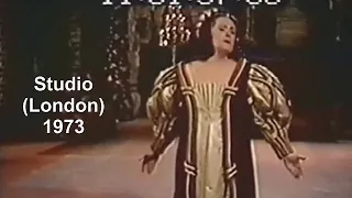 Joan Sutherland sings the last few bars of Lucrezia Borgia, live and in the studio from1972-1989