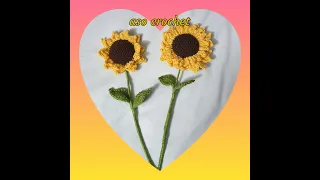 how to crochet sunflower subtitle english كروشيه زهرة عباد الشمس
