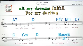 Love me tender/Elvis Presley💋노래방, 가라오케, 코드 큰 악보,반주,가사💖Karaoke, Sheet Music, Chord, MR