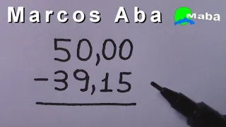 SUBTRAÇÃO COM NÚMEROS DECIMAIS  -  Com Marcos Aba