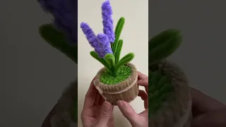 Cách làm chậu hoa Oải Hương mini bằng kẽm nhung - How to make a Lavender flower mini Pot ! #hms2