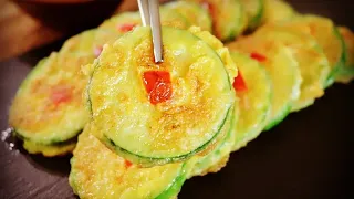 Very easy and delicious  Korean Zucchini pancakes recipe 후다닥 쉽게 애호박전 만들기