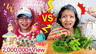 เด็ก VS คนแก่ ชาเลนจ์ตลกๆ คุณยาย #Mukbang​ Kid vs Old Man FOOD CHALLENGE:ขันติ