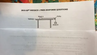 2019 AP Physics 1 Free Response Question 2 Solution