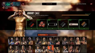 Mortal Kombat 1 - MAX LEVEL JOHNNY CAGE ALL SKINS AND GEAR SHOWCASE