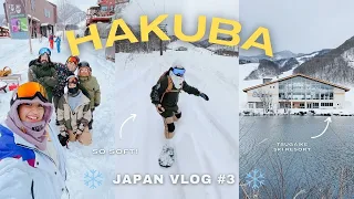 Winter trip to #hakuba | JAPAN VLOG 3 🍜 : Road trip, snowboarding at Tsugaike