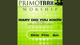 Mary Did You Know (Medium Key: F#M) (Performance Backing Track)