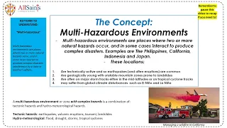 GEOGRAPHY, FLIPPED LEARNING,  A Level: Multi Hazardous Environment