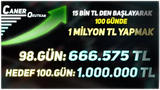 98. GÜN - 100 GÜNDE 15 BİN TL' DEN BAŞLAYIP MİLYONER OLMAK!!! - 100 GÜNDE PORTFÖYÜ 1 MİLYON YAPMAK!