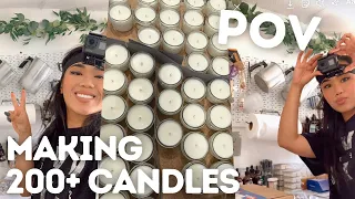 small business vlog | candle maker point of view, make over 200 candles with me ✨ (part 1)