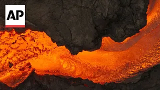 Lava continues to flow from Iceland volcano