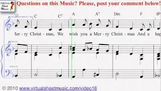 Christmas Carols - We Wish You a Merry Christmas voice and piano sheet music - Video Score