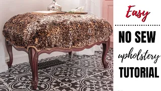 No Sew Upholstered Ottoman Tutorial