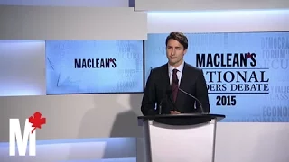 Justin Trudeau answers the first question: Maclean's debate