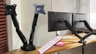 HUANUO Dual Monitor Mount Review - Adjustable Spring Monitor Desk Mount