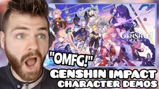 First Time REACTION to All GENSHIN IMPACT Character Demos | Part 2